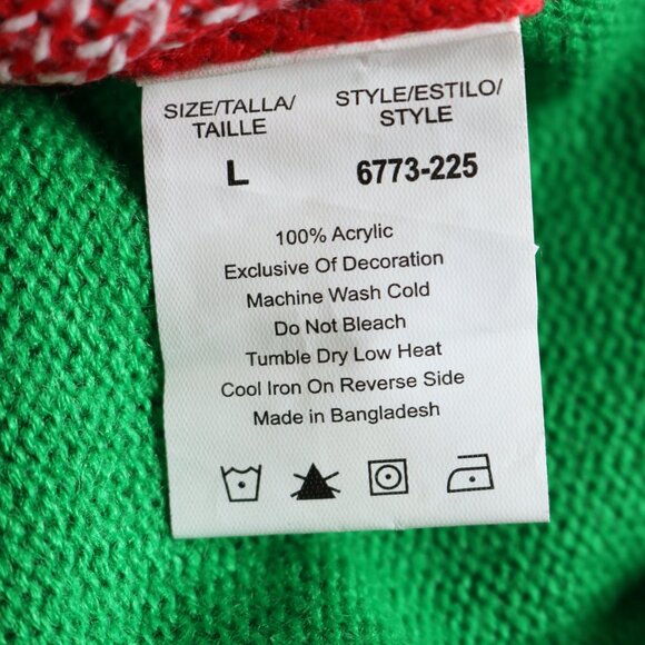 FollowMe Ugly Christmas Sweater Santas Favorite Ho Green Red White - Picture 11 of 13